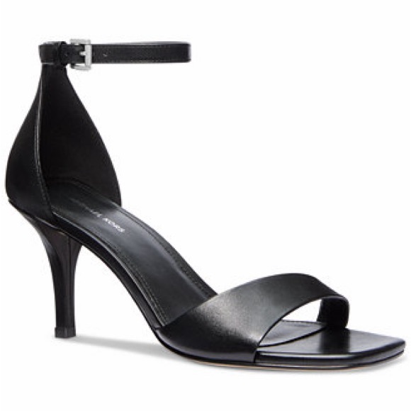 Michael Kors Shoes - Michael Kors Jaida Ankle-Strap Black Leather High Heel Sandals.